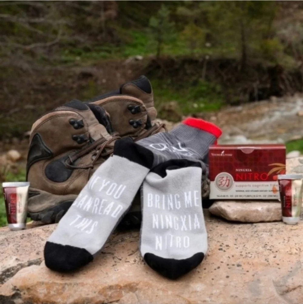 Young Living Ningxia Socks Grey NWT